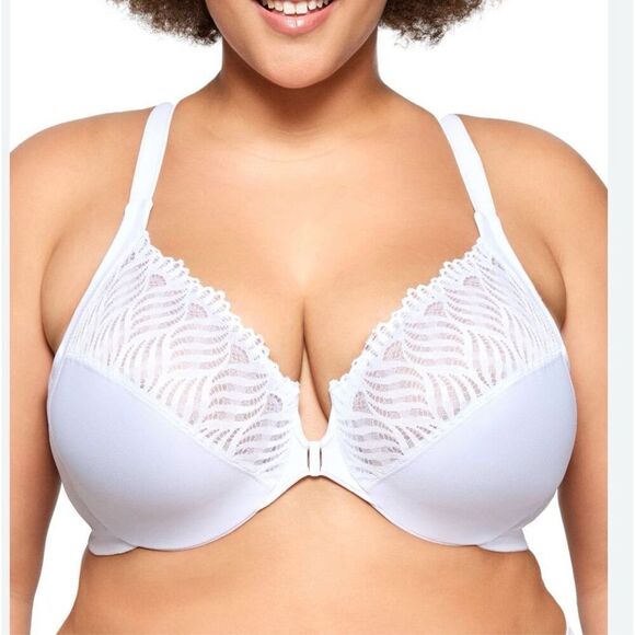 A21.  Glamorise Front-Closure T-Back WonderWire Underwire Bra size 44C NWOT - Picture 1 of 9